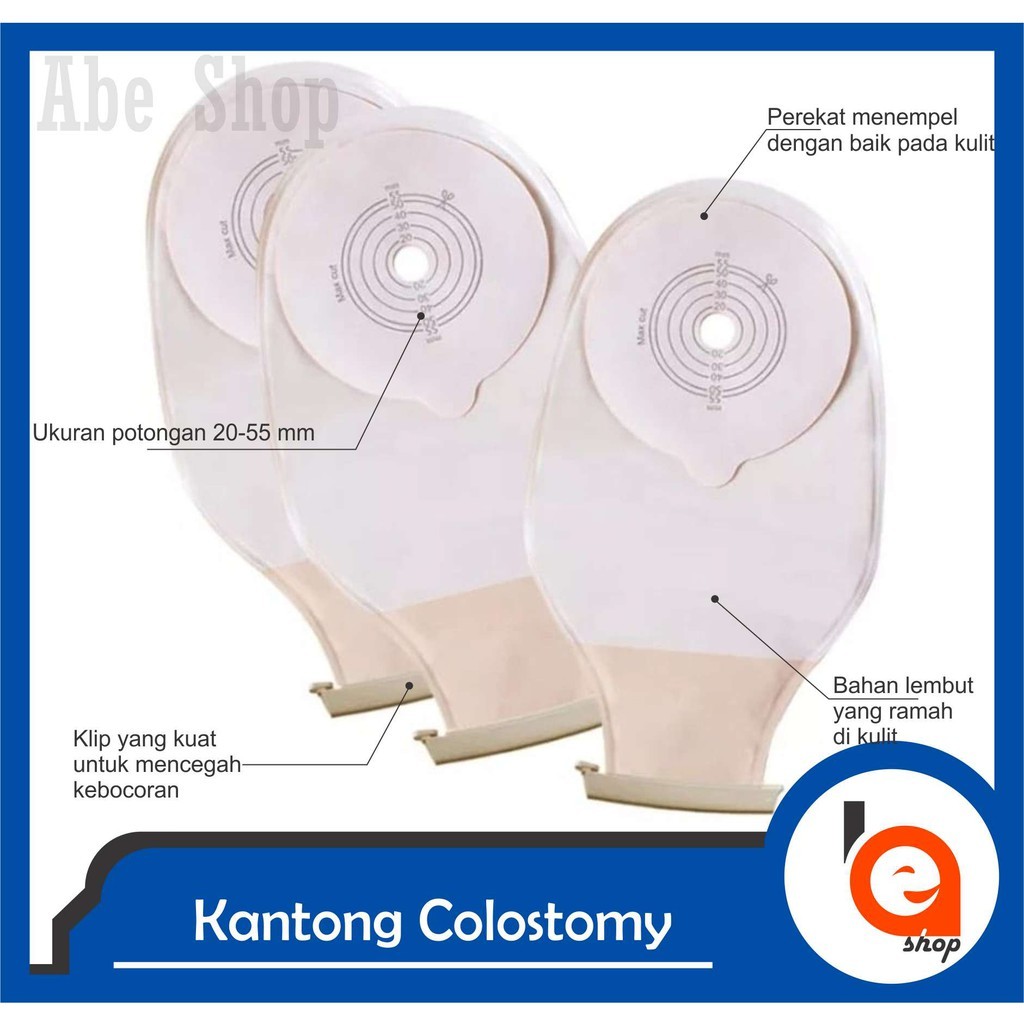 Abe Colostomy Bag Dewasa Kantong Colostomy kantong stoma Dewasa High quality Kantong Stoma Steadlive