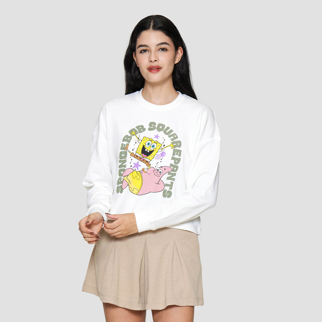 Nevada Boxy French Nickelodeon Spongebob Patrick Sweater Wanita 122631304