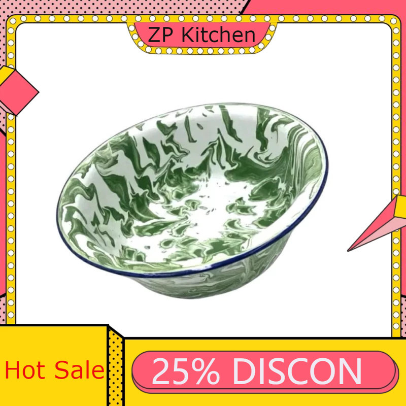 Mangkuk Unik ZP Kitchen dengan Desain Motif Marmer Hijau,