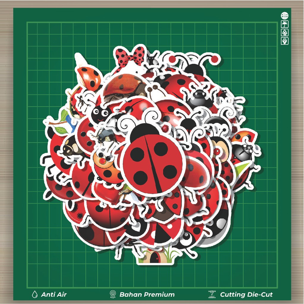 

HOT 50 PCS STIKER Ladybug/Ladybird Series 1 Fashion Cars Decal Dingin Kartu Album Custom Vinyl Anti Air- Sticker Aesthetic Buku Journal Koper Casing HP Tablet Laptop Helm Motor Botol Minum