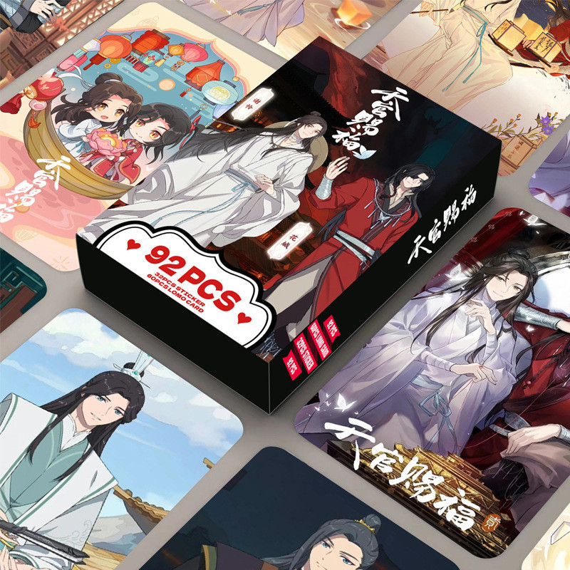 

92pcs Heaven Official's Blessing Laser Lomo Card Tian Guan Ci Fu Xie Lian,Hua Cheng Mini Postcard Photo Cards Stickers Fans Gift