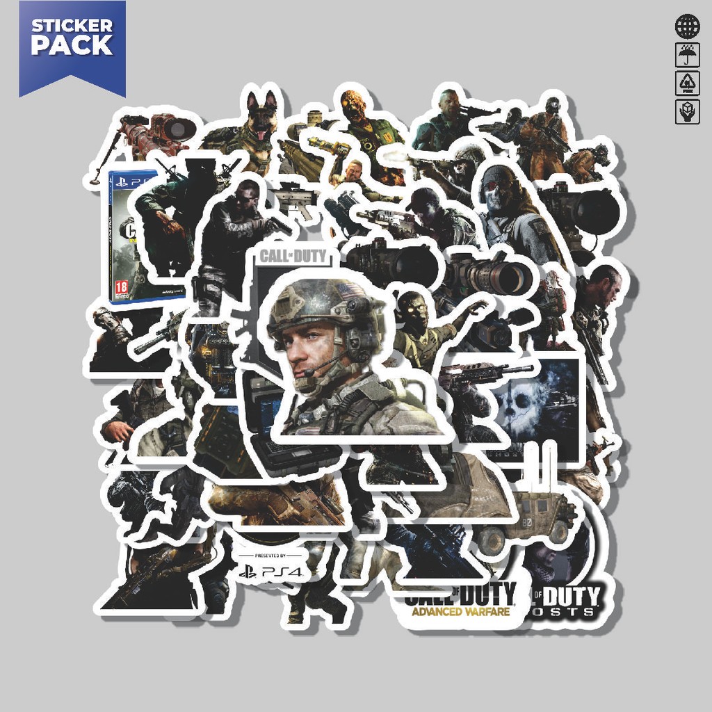 

[100PCS]Stiker Pack Stiker Call Of Duty Series Game 3 Aesthetic Vinyl Anti Air Dekorasi Sticker Laptop Buku Journal Koper Helm Casing HP Gitar Helm Skateboard