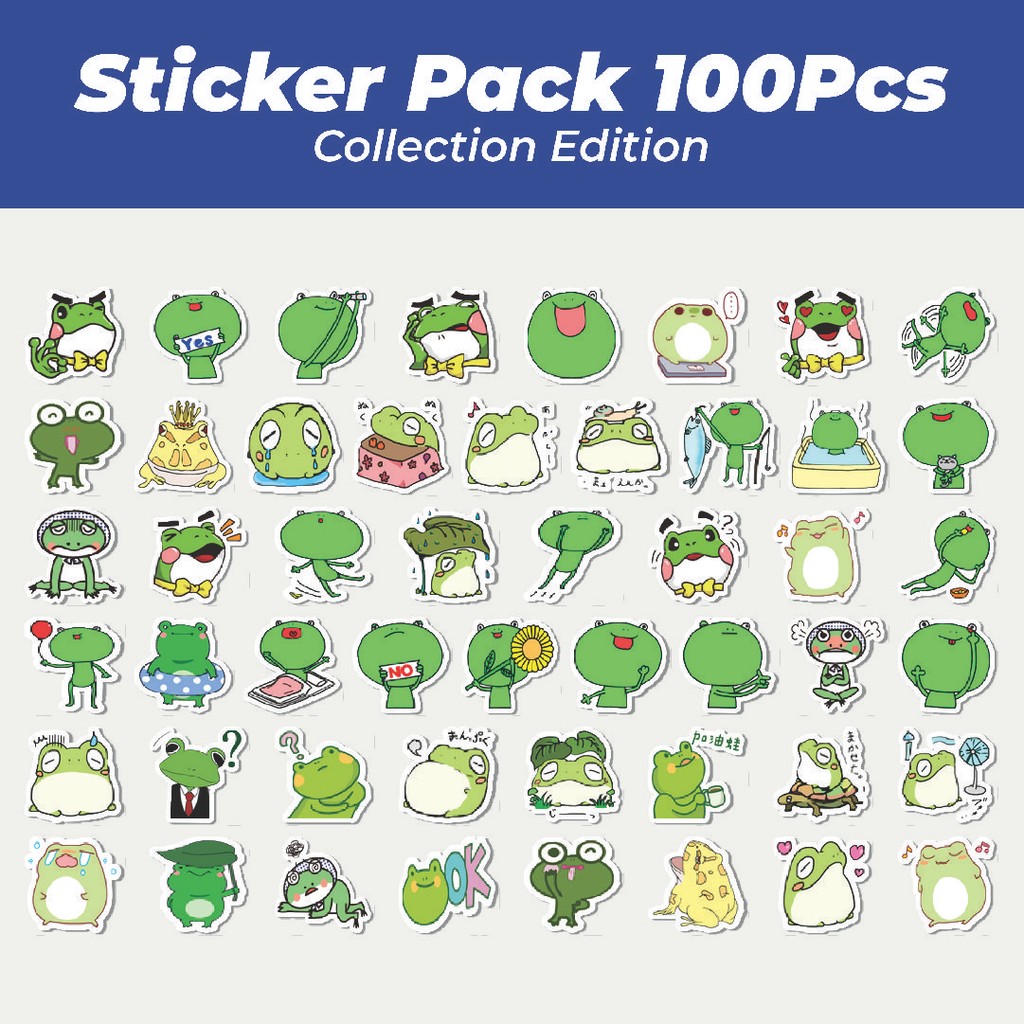 

Hot Stiker Kawaii Frog Series F [Katak] Lucu Anti Air Stikers Berperekat Waterproof Sticker Decal Buat Motor Helm Buku Journal Koper Casing HP Laptop Botol Minum