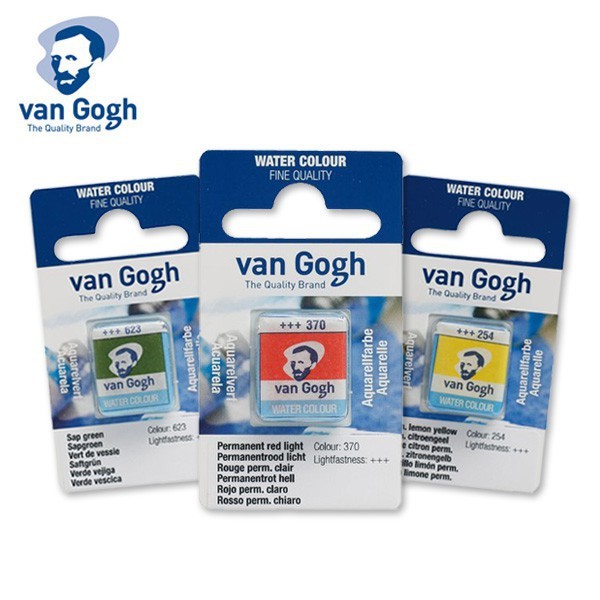 

van gogh watercolor half pan series 2 (brown,blue,green,grey)