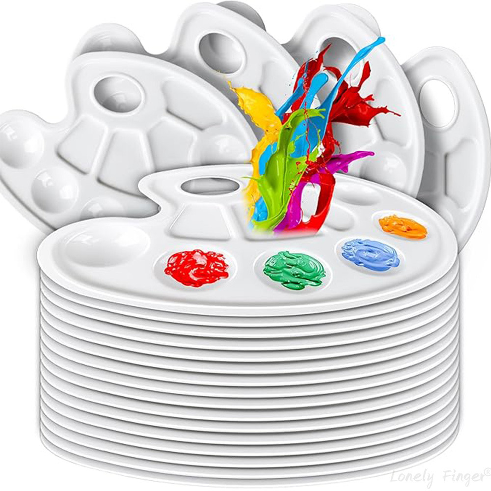 

Plastic Oval Paint Tray Palettes, Paint Pallets with Thumb Hole, Paint Trays for Kids, Paint Trays for Acrylic Paint
