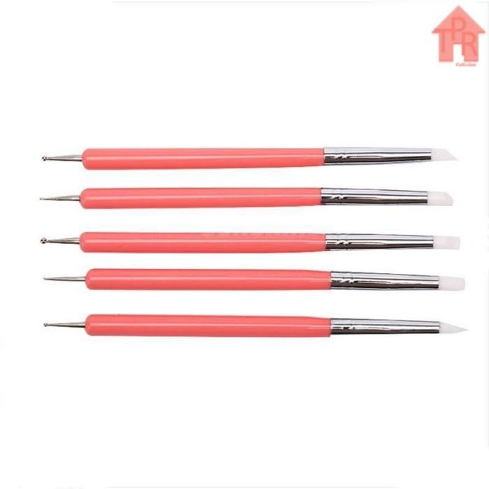 

Butsir 5pcs / Alat Ukir Clay, Lukis Cat Minyak, Dekorasi Kue, Art Nail - Merah Muda