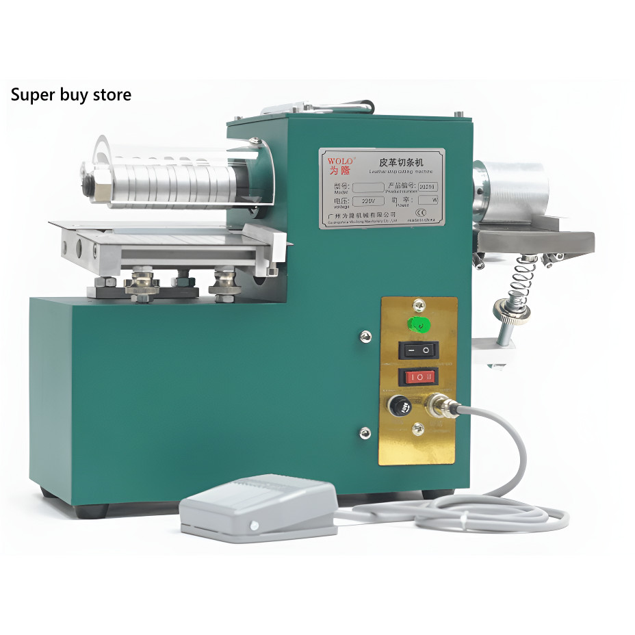 

Automatic Double Heads Leather Strip Cutting Machine Cutter with Foot Panel 40W 85mm Leather Width
