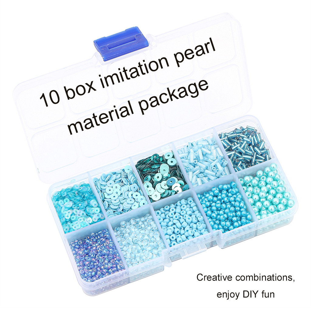 

Glass Beads Kit Rice pearl Sequins imitates pearls material package Charms DIY jewelry creation beads Jewelry making materials
