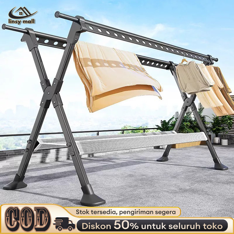 Jemuran Baju besi tebal dan kuat Jemuran Jemuran Baju Lipat Jemuran Pakaian Portable Jemuran Hanger