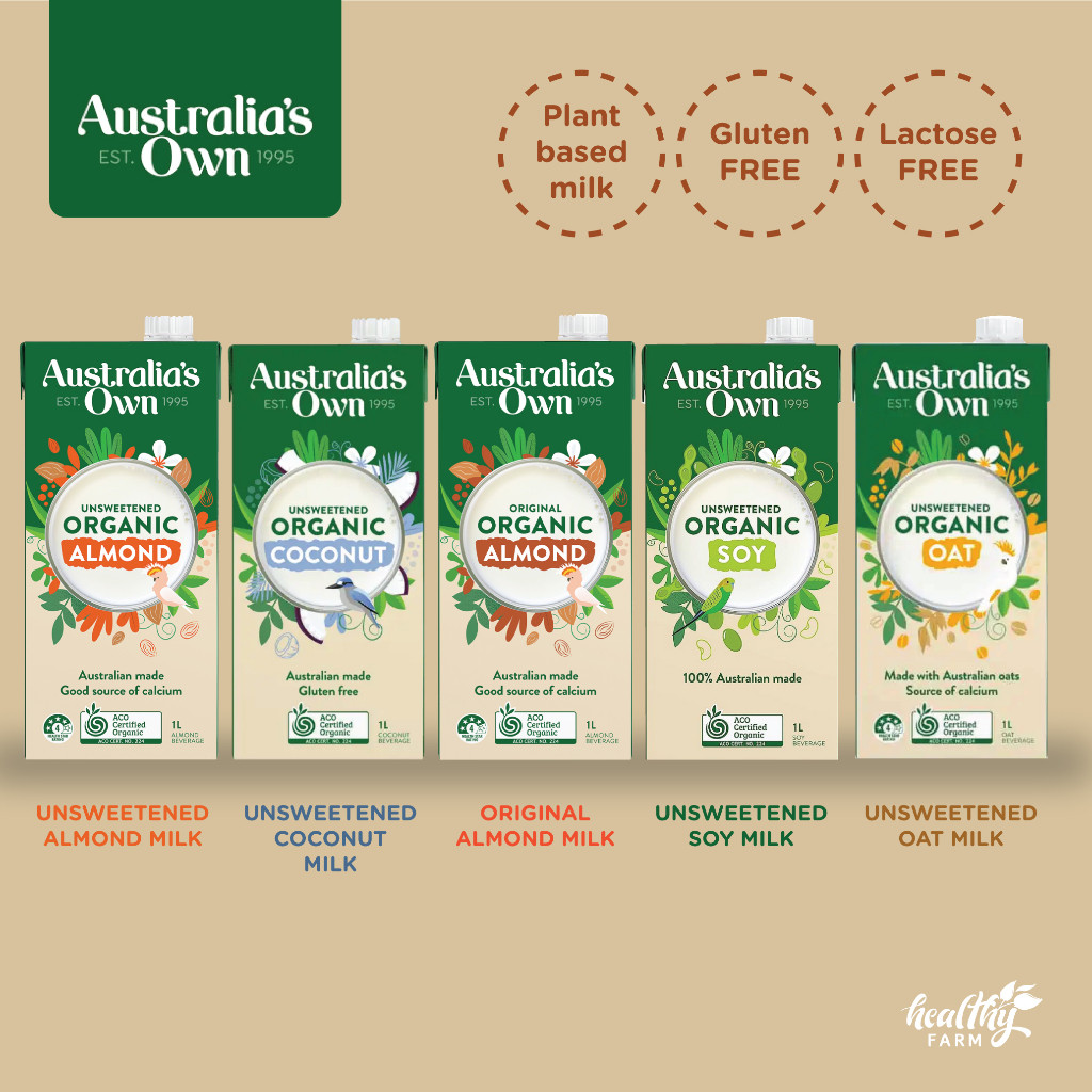 

Organic Almond Soy Coconut Milk Australia’s Own 1L / Susu Vegan Gluten Free