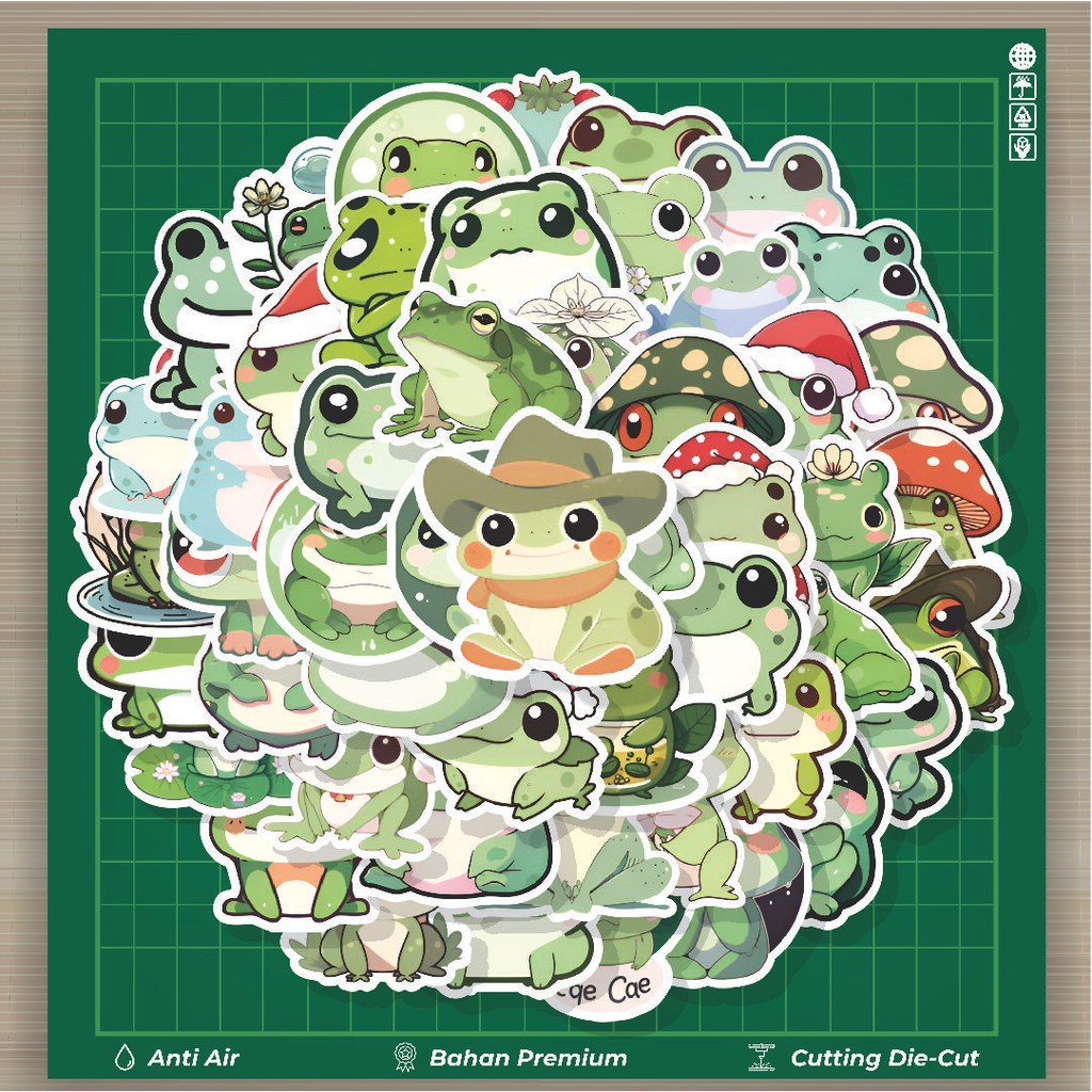 

HOT 50 PCS STIKER Stiker Hewan Katak Lucu Stiker Fashion Cars Decal Dingin Kartu Album Custom Vinyl Anti Air- Sticker Aesthetic Buku Journal Koper Casing HP Tablet Laptop Helm Motor Botol Minum
