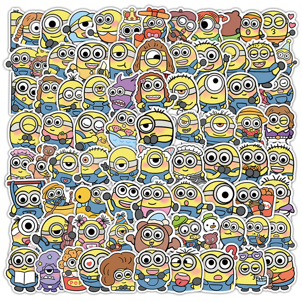 

102Pcs Minions Sticker Set - Cute Cartoon Decor for Journal, Laptop & Despicable Me Fans