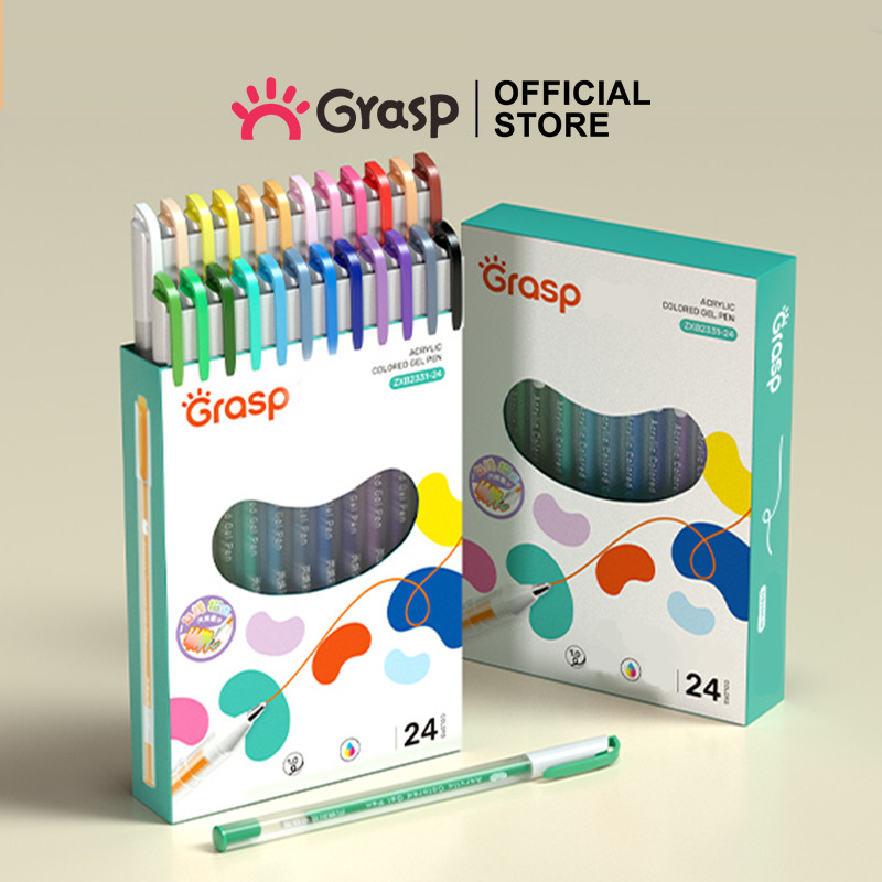 

GRASP Set Pulpen Akrilik 12/24/36 Warna Bolpoin Tinta Acrylic Full Color GPWS002