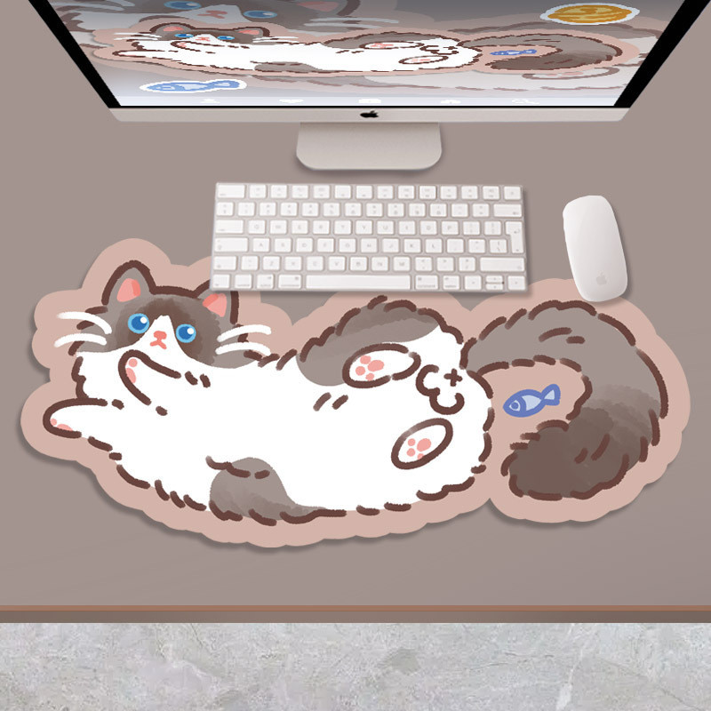Alas Mouse/Alas Meja Ekstra Besar Kucing Lucu untuk Gadis/Alas Keyboard/Alas Meja Komputer/Alas Meja