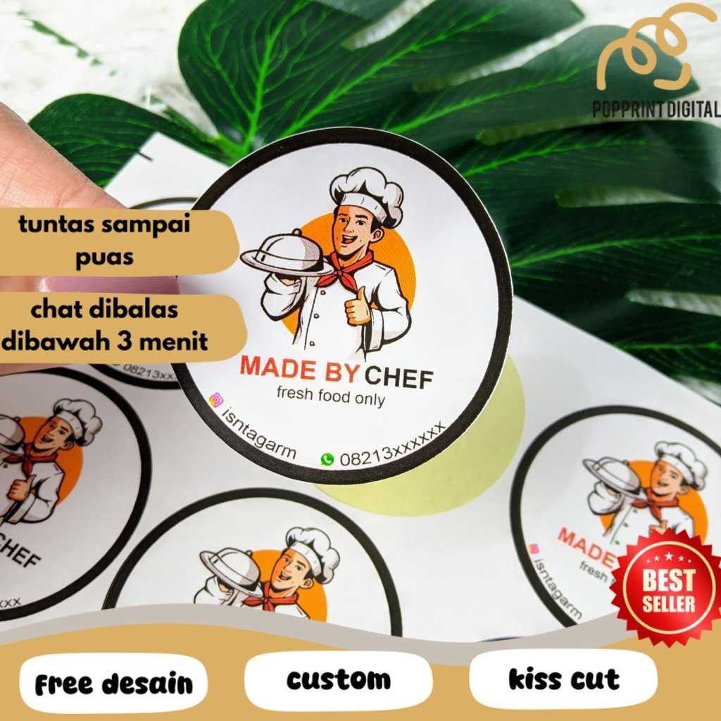 

PpD SBC 2-7 Cetak Stiker Bulat Label Olshop Custom Sticker Logo Makanan Print