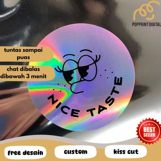 

PpD SBH 2-6 Cetak Stiker Bulat Logo Custom Sticker Label Olshop Bahan Hologram Waterproof