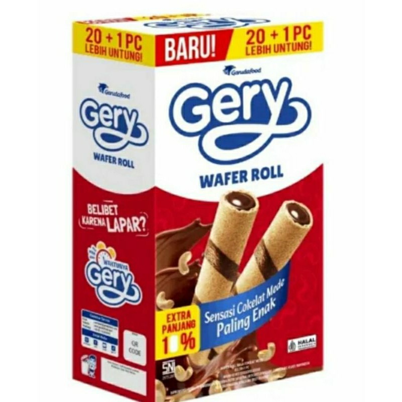 

Gery Wafer Roll Cokelat Mede ( isi 20 pcs @15Gr )