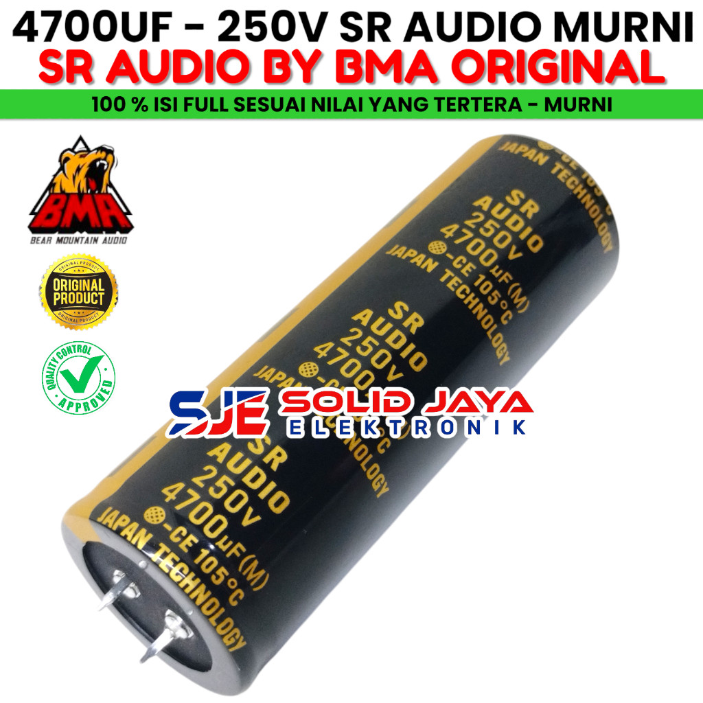 CAPASITOR ELKO 4700 UF 250 V SR AUDIO BMA MURNI ASLI ELCO SR AUDIO 4700UF 250V ELKO CAPASITOR KAPASI