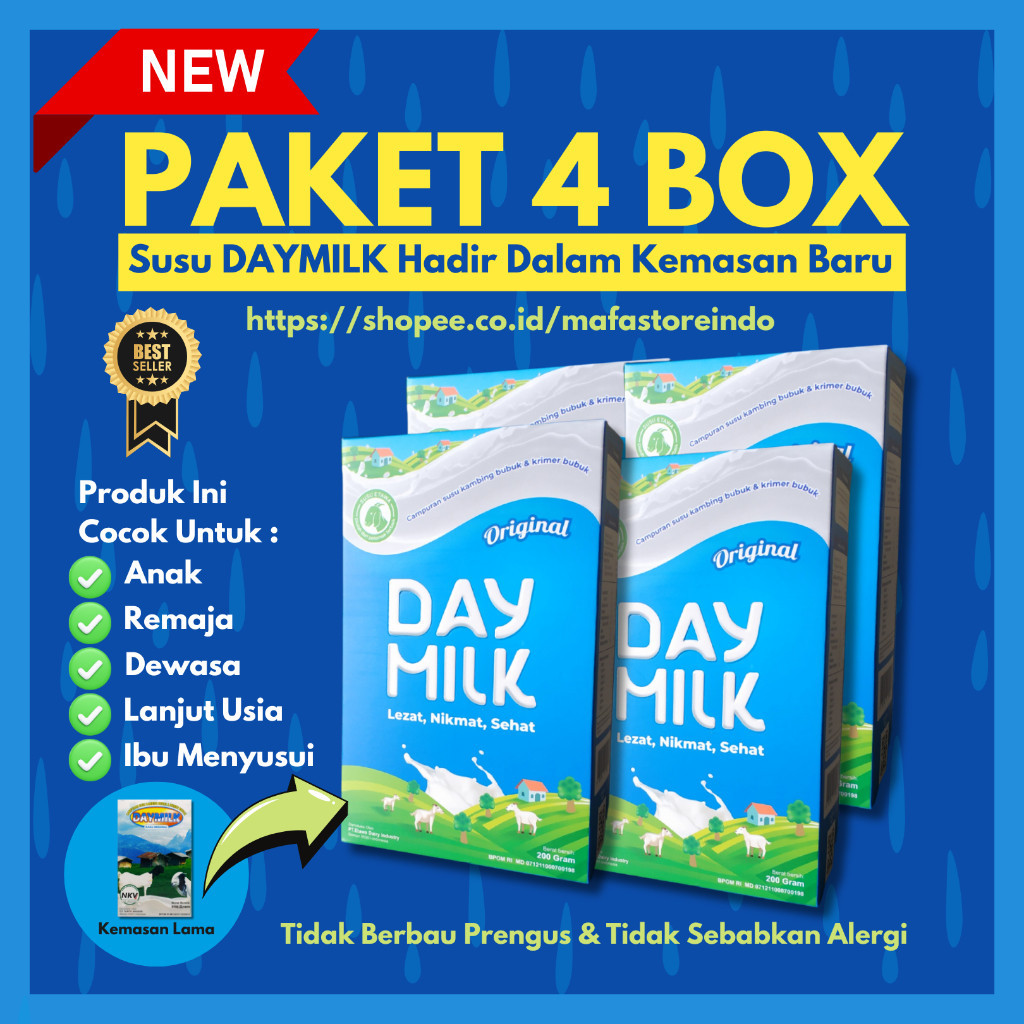 

Susu Kambing Daymilk Paket Hemat 4 Box Halal dan BPOM