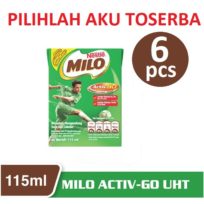 

Susu Milo Kotak Coklat ACTIVE GO UHT - ukuran 115 ml MENJADI 110 ml ( 1 PAKET ISI 6 PCS)