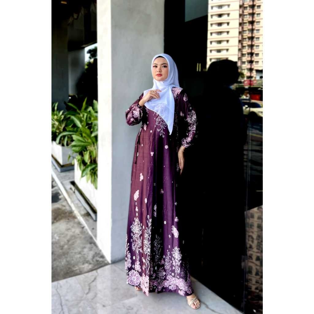 [BISA COD] RINJANI DRESS /GAMIS SILK PREMIUM MOTIF TERBARU WANITA MUSLIM BUNSUI JUMBO TERLARIS