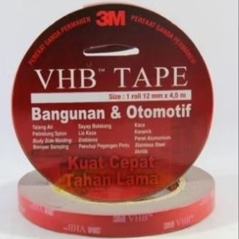 

JAMIN MURAH !!!Double tape 3M VHB Merah 12mmx4,5mtr perekat original 3M(BISA LANGSUNG ORDER)
