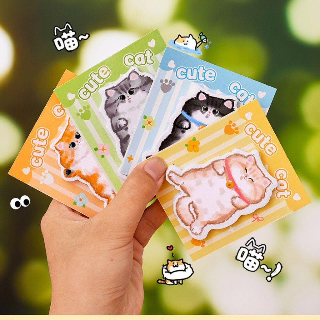 

[ CRATK ] MEMO STIK CANTIK DAN FUNGSIONAL / STICKY NOTES MOTIF ANAK KUCING LUCU / POST-IT KITTEN CUTE / MEMO STIK MODEL BARU