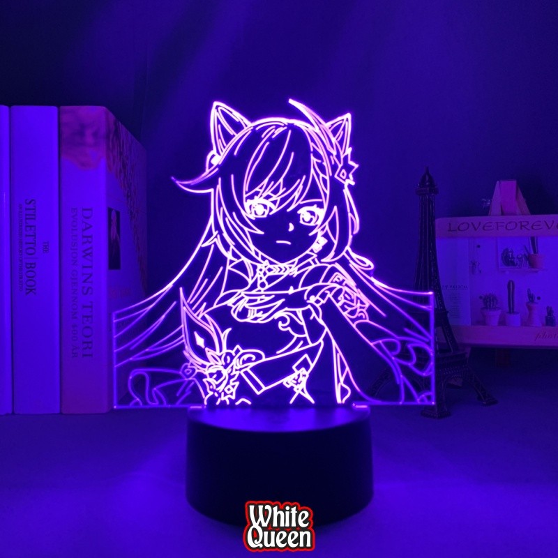 WHITE QUEEN - Keqing lampu Hias led 3D RGB - lampu tidur acrlylic Genshin Impact Keqing -  Lampu LED