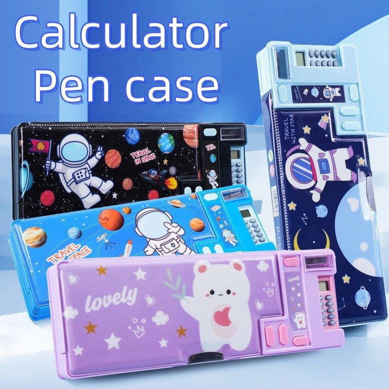 

Creative Multifunctional Computer Pencil Case Primary School Student Stationery Box Large Capacity Double-layer Double Opening