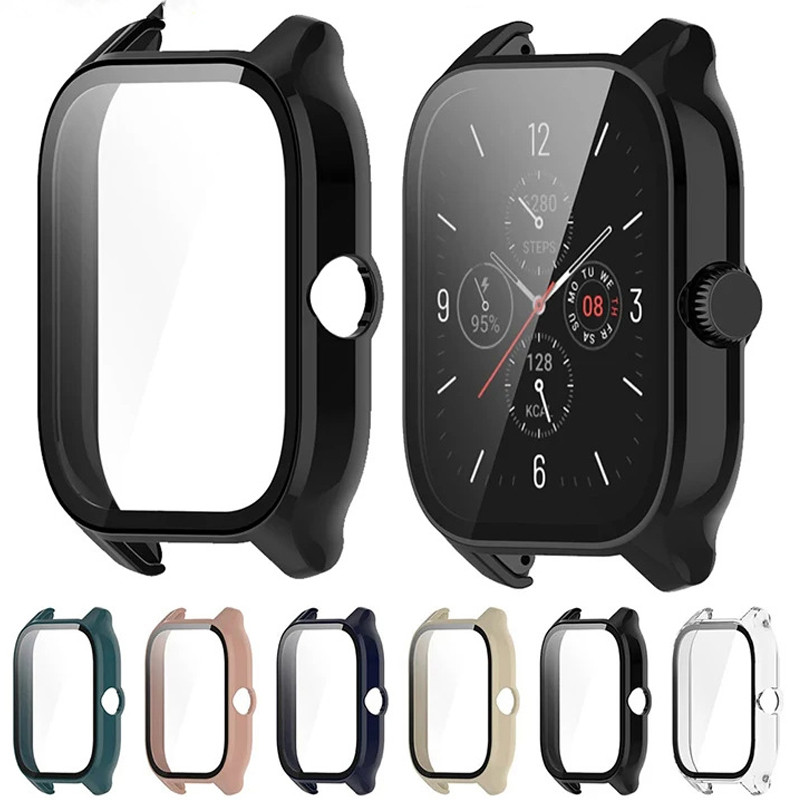 Glass+Case For Amazfit GTS 4 Protective PC Case Smart Watch Bumper Screen Protector for Huami Amazfi