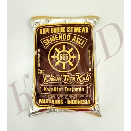 

Kopi Bubuk Istimewa Kopi Tubruk Kopi Hitam SEMENDO Cap 666 Asli 75gr