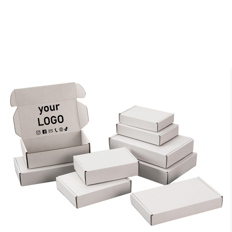 

10pcs white airplane boxes wholesale custom packaging boxes clothing packing boxes express packaging boxes printing logo