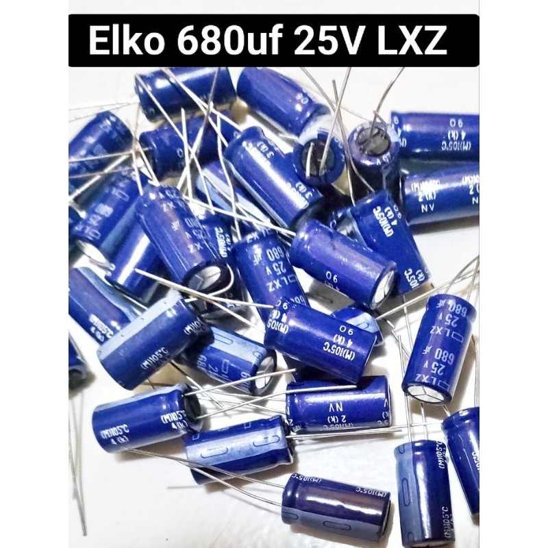 ELCO Elco 680uf 25V LXZ Capasitor elco 680uf 25V Biru