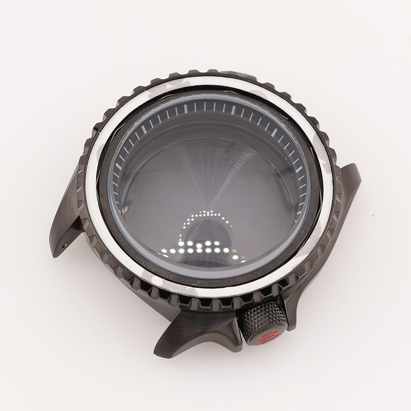 42mm Silver SKX007 Men's Mechanical Stainless Steel Diver Watch Case Mineral Glass for Seiko Mod NH3