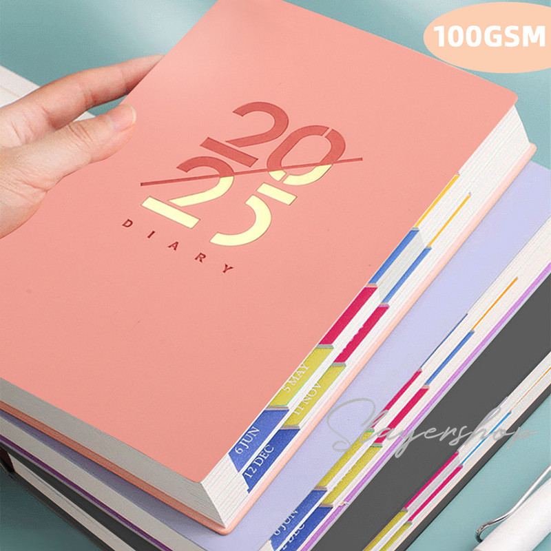

[COD] 2025 Planner Agenda 160 Sheets 100GSM Notebook A5 Diary Journal Notebook School Stationary Office Accessories Supplies
