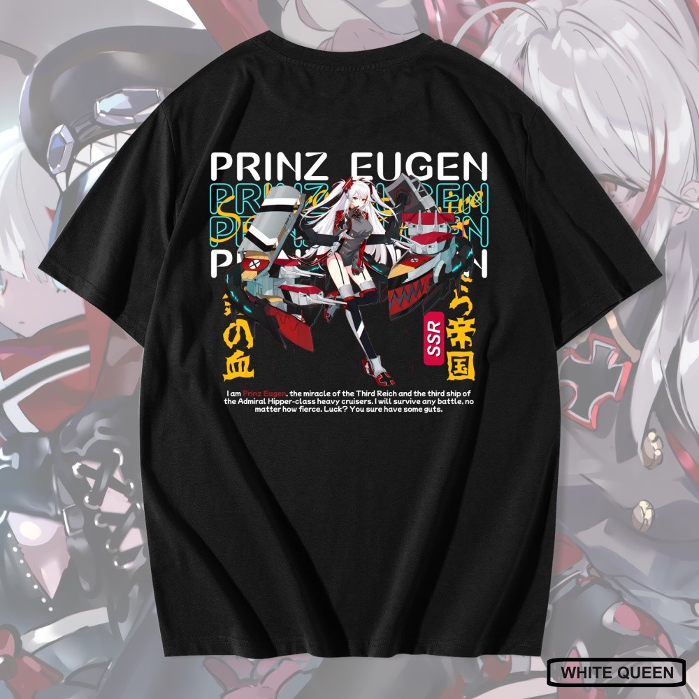 WHITE QUEEN - KAOS PRINZ EUGEN AZUR LANE -  KAOS DISTRO PRIA & WANITA ANIME & GAME DESIGN PRINZ EUGE