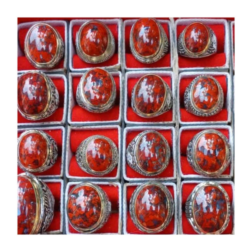 CINCIN BATU BADAR BESI MERAH CABE NATURAL ALAM