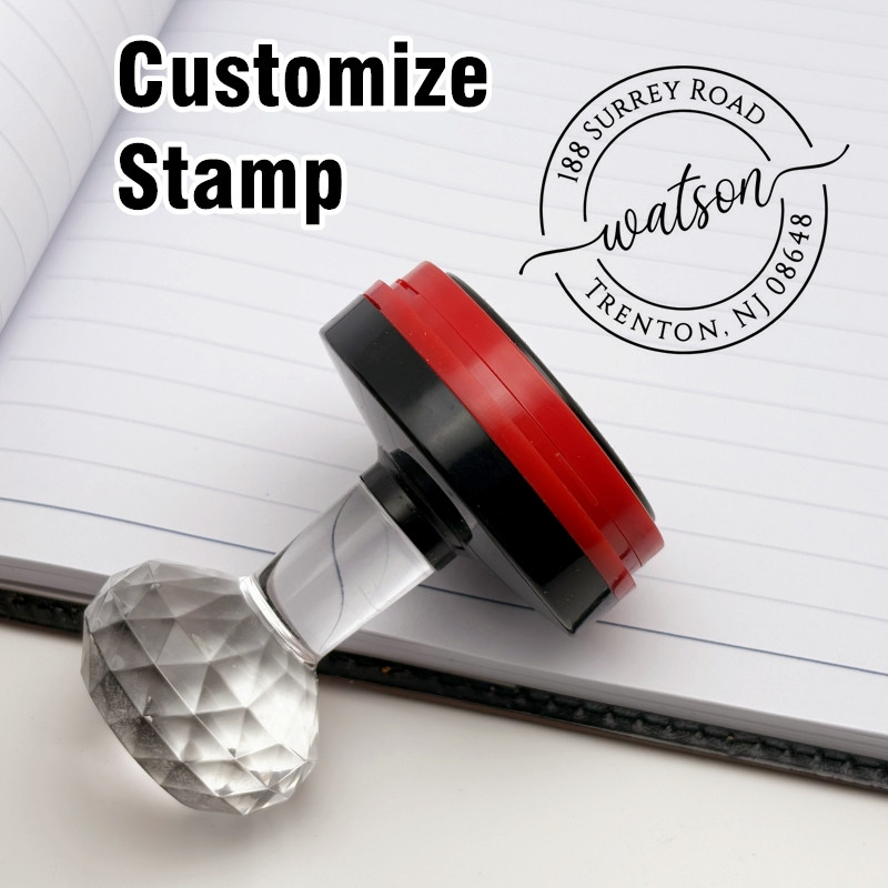 

Personalized Logo Self inking Stamp Customized Photosensitive ink Stamps Your design picture Custom wedding initial Library book