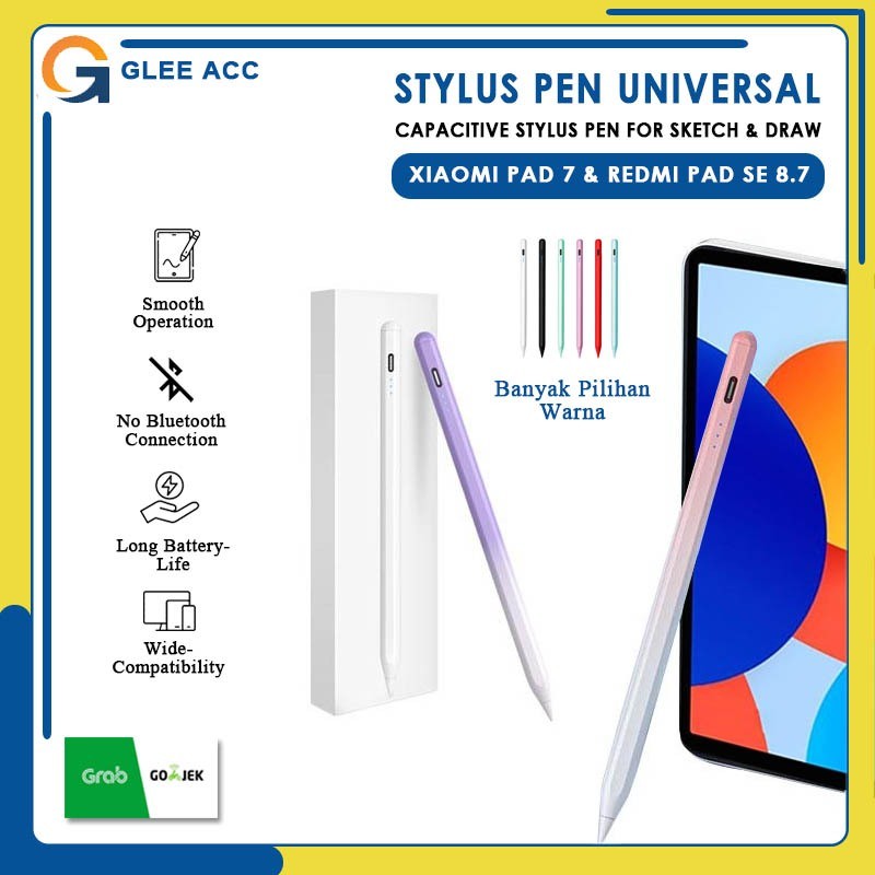 

XIAOMI Redmi Pad SE 8.7 / Redmi Pad 2 / Xiaomi Pad 7 / 7 Pro 11.2 Inch 2025 Stylus Pen Universal Pencil Pensil Rechargeable Gambar Draw Drawing Art Digital Smart Touch Tab Tablet Rechargeable Writing Warna Gradasi Pink Ungu Biru Hitam Pink Hijau Merah