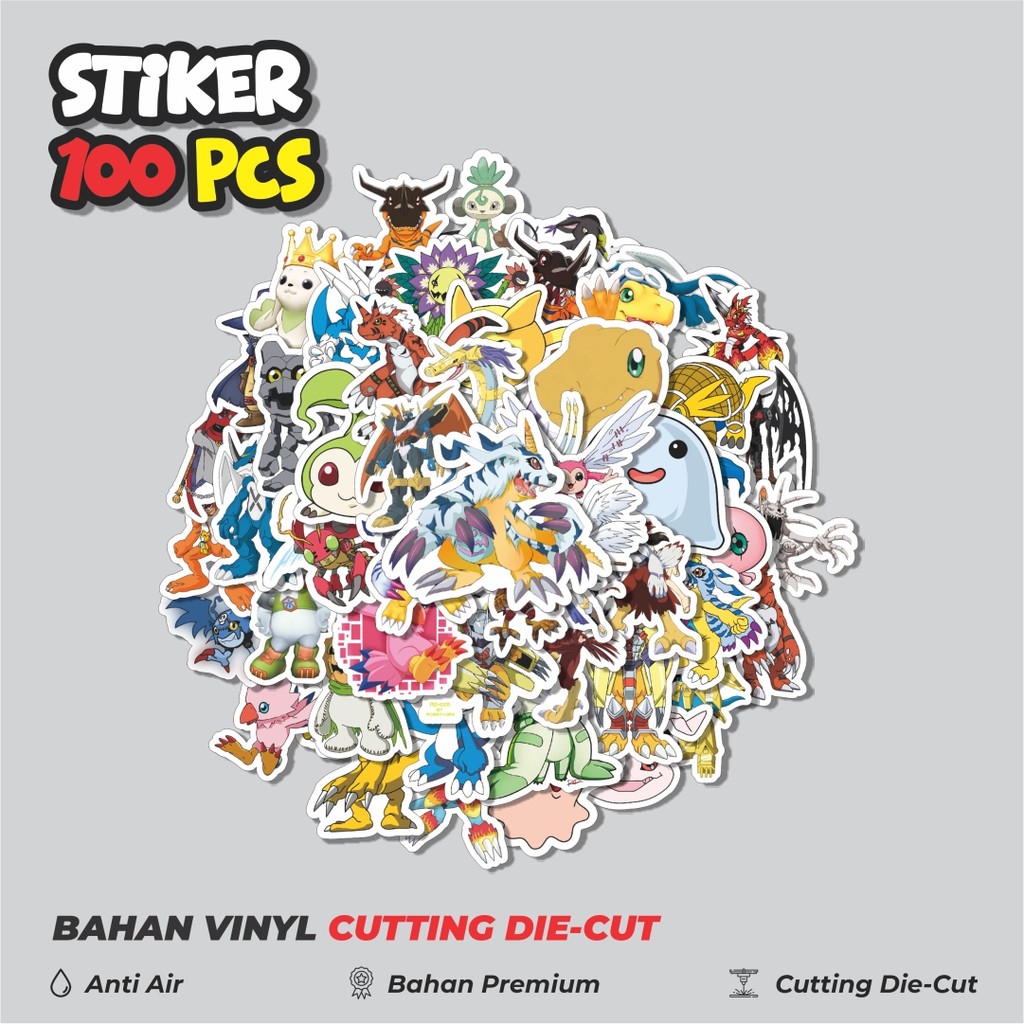 

Terbaru! 50 pcs Stiker Anime Series Digimon Character Mix 6 Dekorasi Lucu Kreatif untuk Notebook, Skateboard, HP