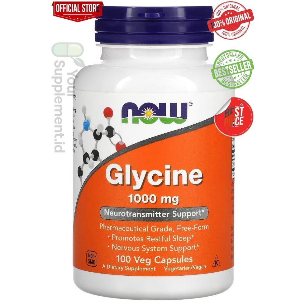 

Glycine NOW Foods 1000 mg 100 Veg Capsules USA