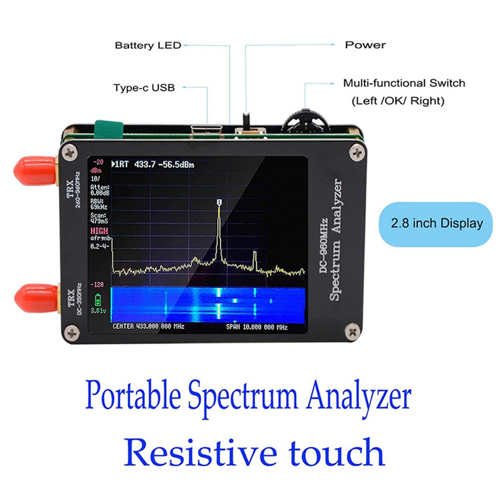 Spectrum Analyzer Spectrum Analyzer MF HF VHF UHF Input 4 Modes 2.8in  Portable Spectrum Analyzer  G