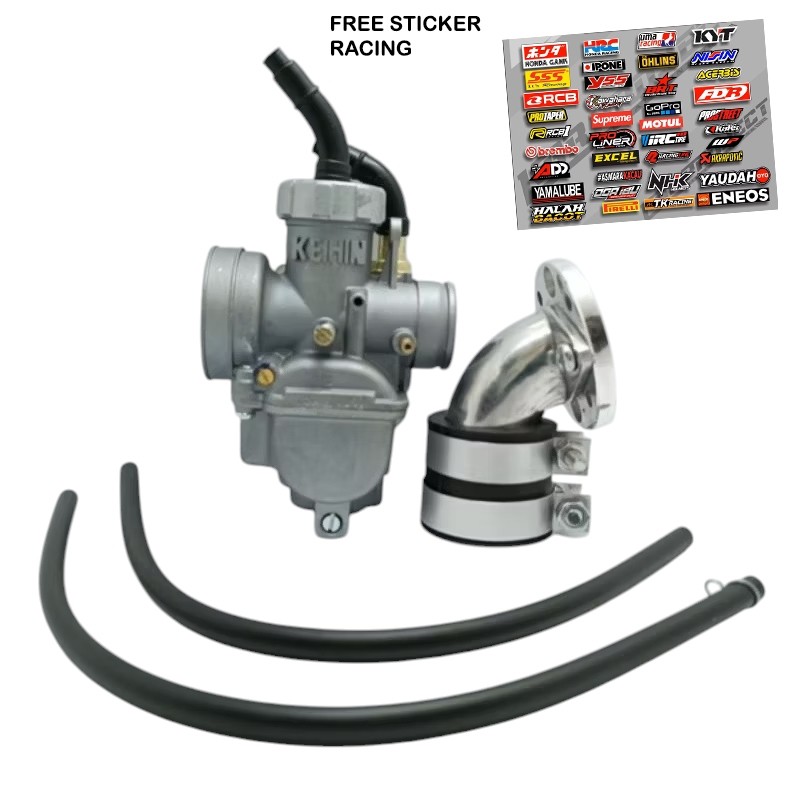 DROG.SHOP Free Sticker PAKET KARBURATOR KARBU PE 24 26 28 KEIHIN ORIGINAL + INTEK INTAKE PLUS INTEK 