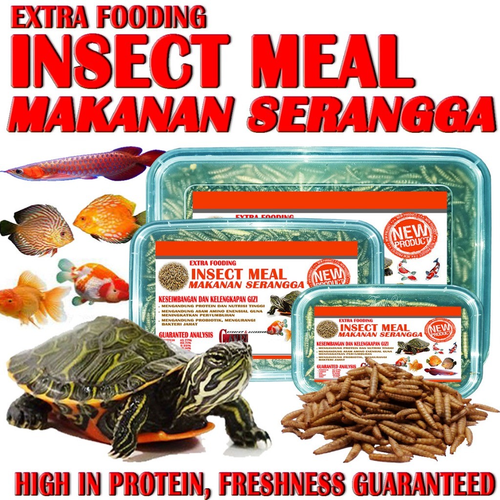 400 GR INSECT MEAL MAKANAN KURA-KURA AIR TURTLE BRAZIL CST AST RES MONBI RAZOR PICTA UNIFILIS PIPUT 