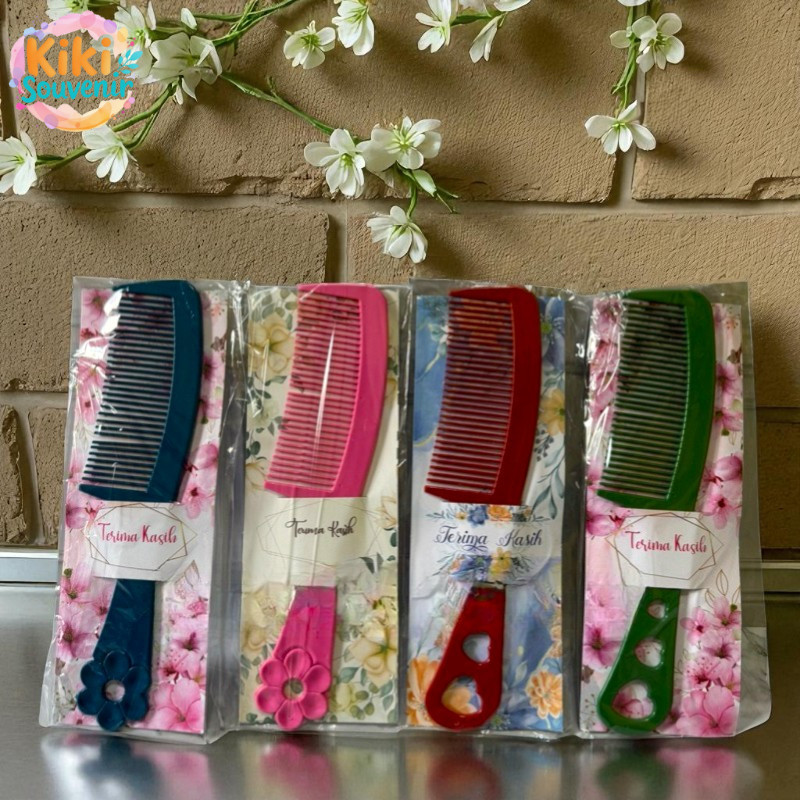 Souvenir Sisir Lubang Besar Kemasan Alas Shaby Sisir Souvenir besar 16cm 20cm