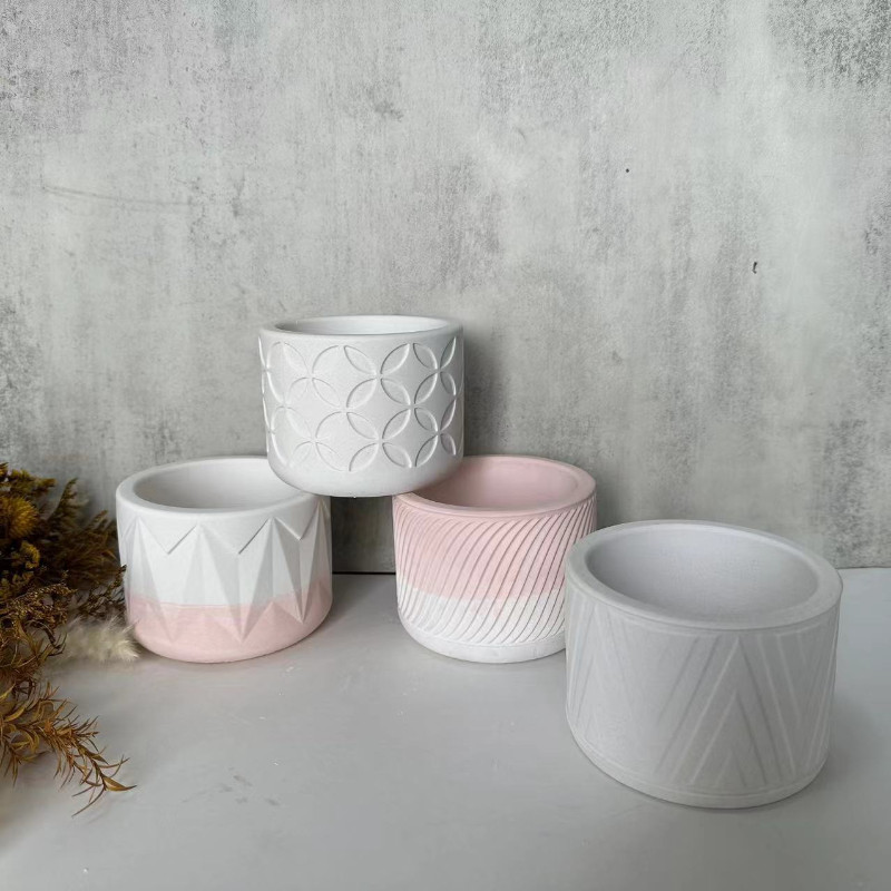 

Round Flower Pot Silicone Mold DIY Cement Concrete Plaster Candle Jar Storage Box Pottery Mould Planter Resin Drip Glue Molds