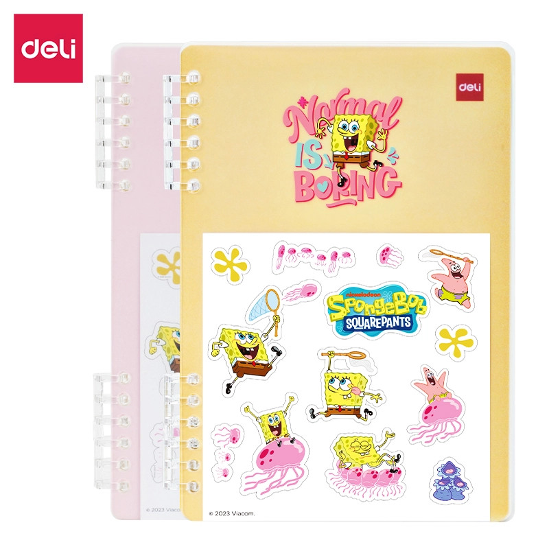 Deli | Buku Binder (Loose Leaf) Spongebob Edition Free Sticker | A5 | EN210