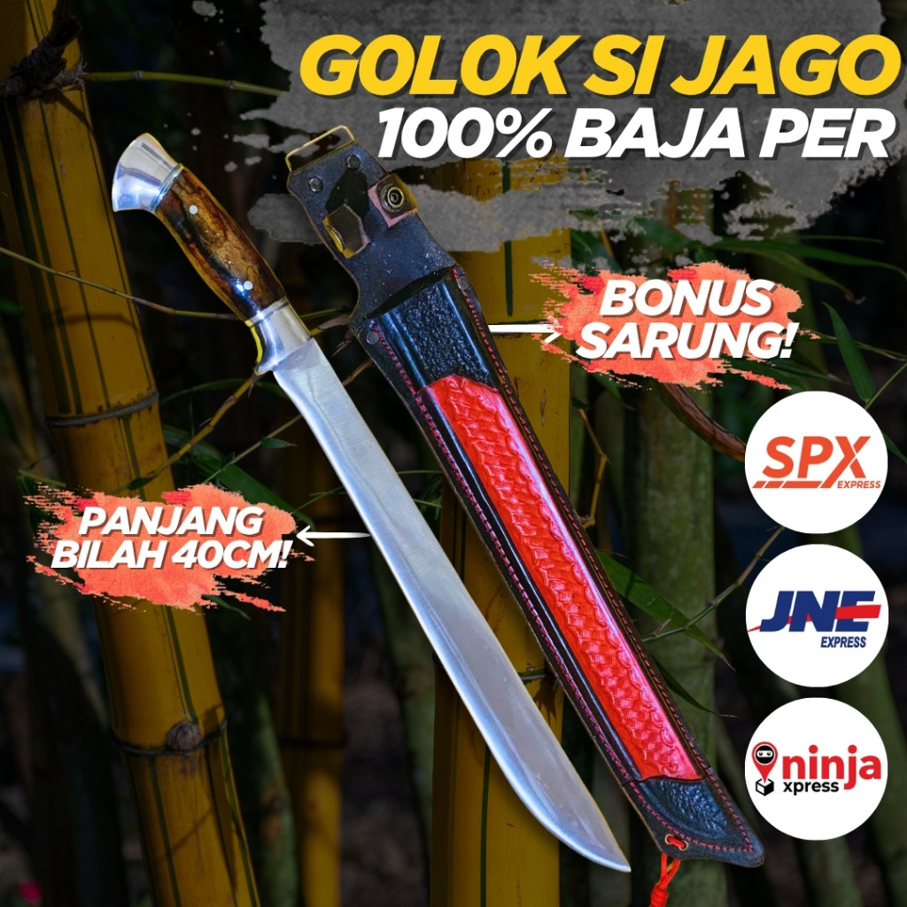 GOLOK KEBUN SI JAGO BAHAN BAJA PER PANJANG BILAH 40 CM | Perkakas Kebun Multifungsi > GOLOK Baja Asl