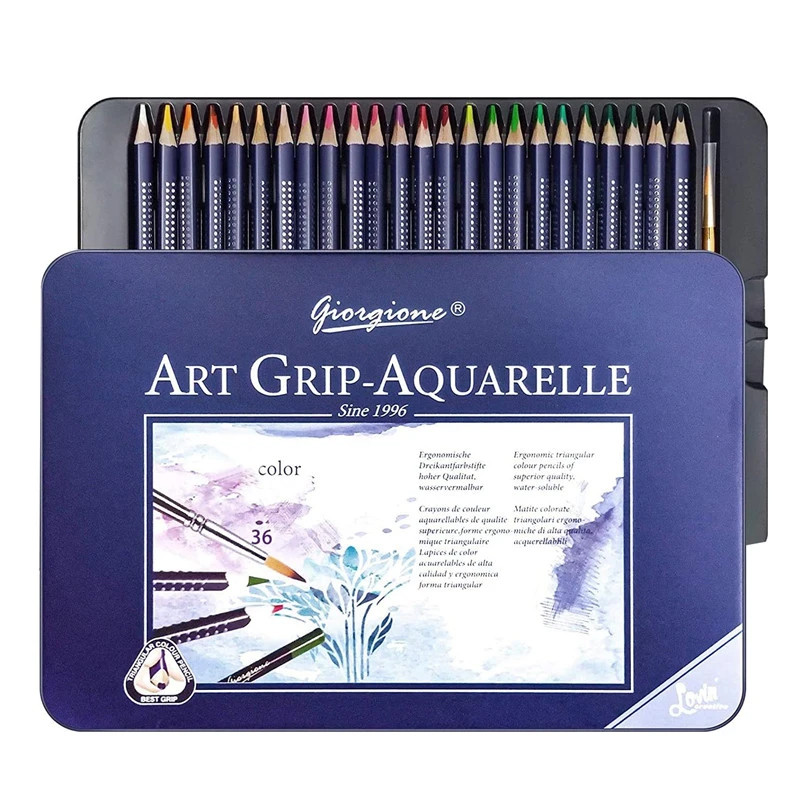 

Professional Watercolor Pencil Set 12/36/48/72/120 Coloured Pencils Water Soluble Sketching Pencils with Brush Art Supplies