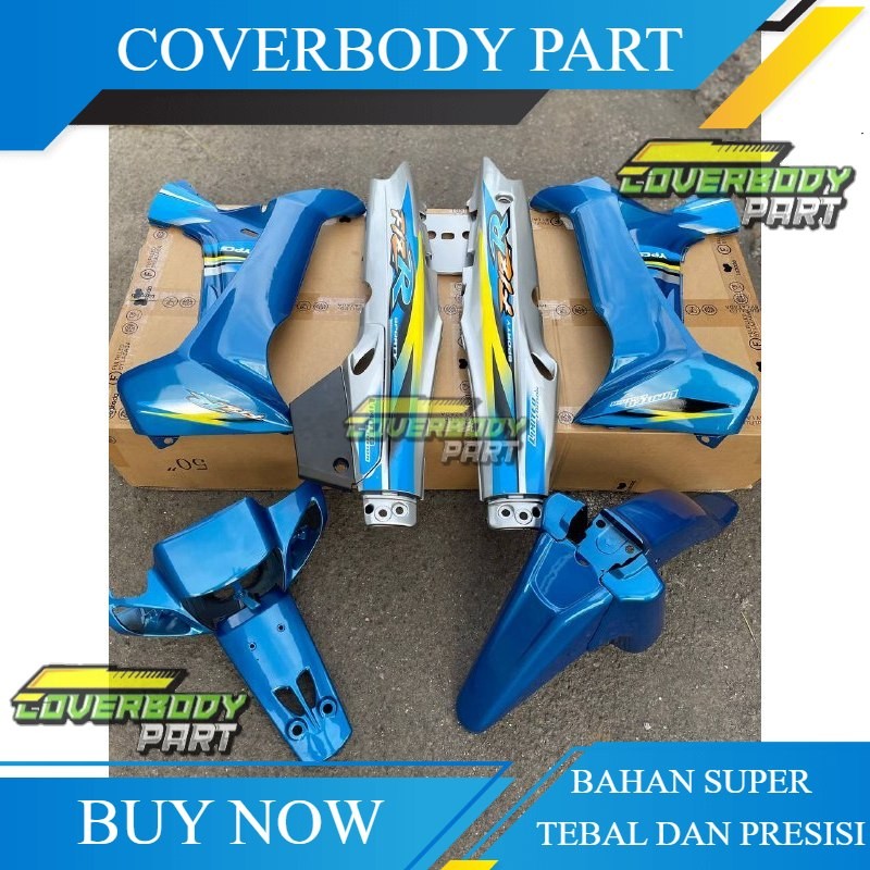 PAKET COVER BODY SET YAMAHA FIZ R F1Z R MODEL DUALTONE BIRU SILVER